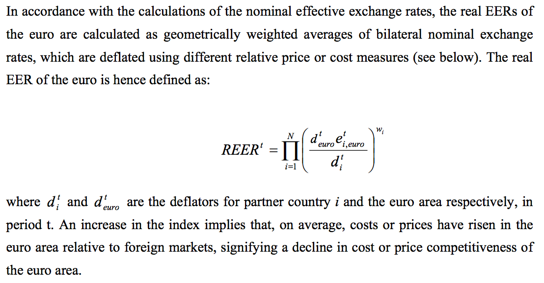 how to calculate nominal effective exchange rate
